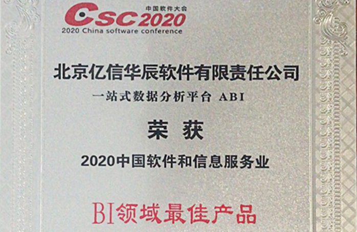 行業領跑！億信ABI榮獲2020年BI領域最佳產品獎